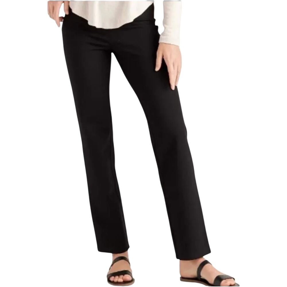 Quince Ultra-Stretch Ponte Straight Leg Yoga Dress Pants High Waisted Black M
